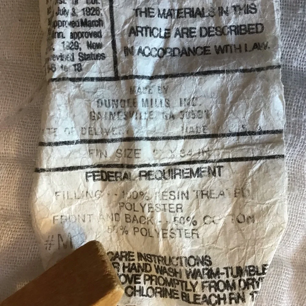 VTG Dundee Crib Mattress Pad White Quilted Rectangle Round Corners Made in USA